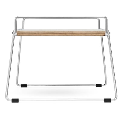 Tabletttisch Bloch, Chrom / Hellgrau