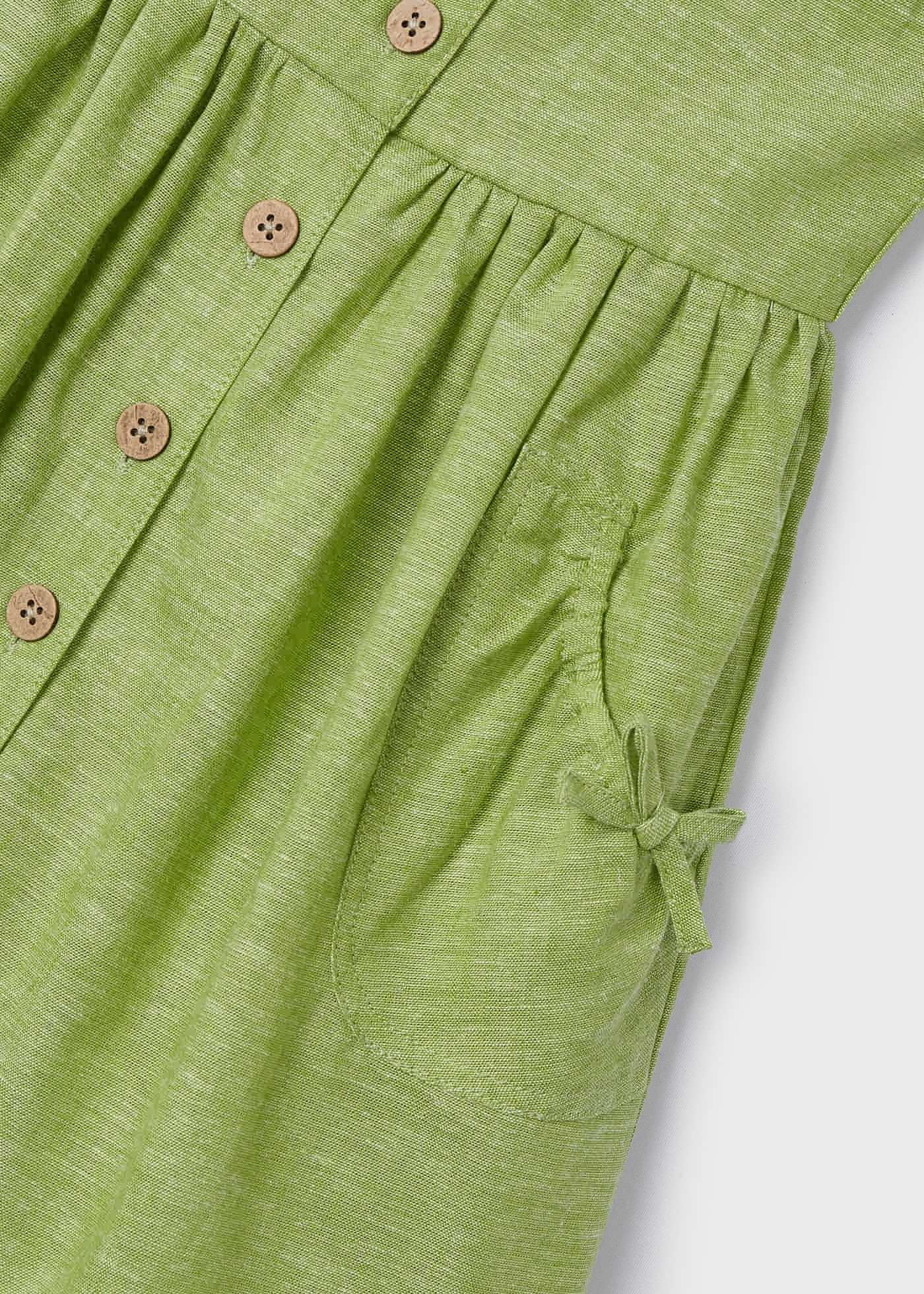 Vestido de linho com botões da Apple Girl