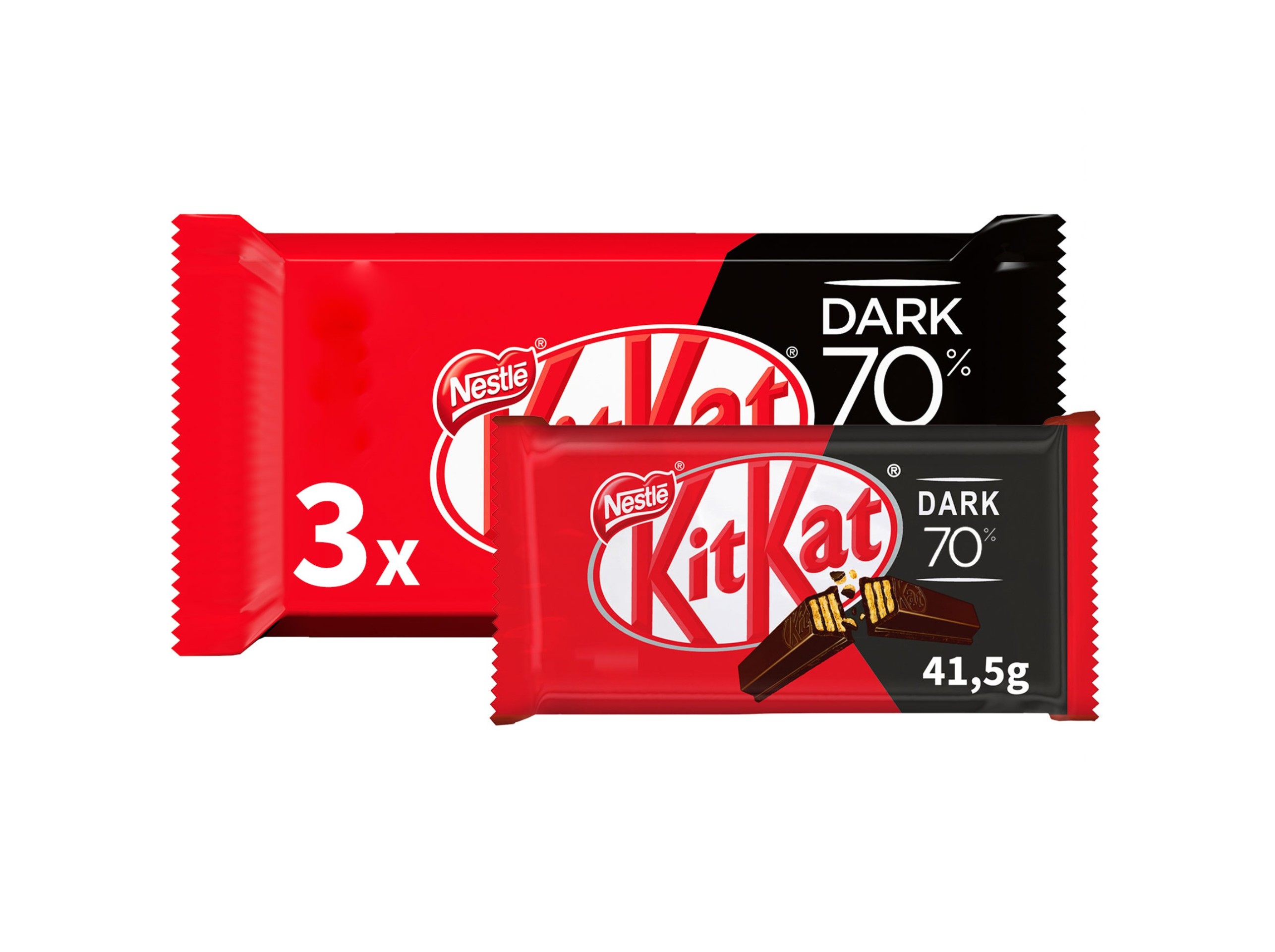 SNACK CHOCOLATE NEGRO KITKAT 70% CACAU 3X41.5G