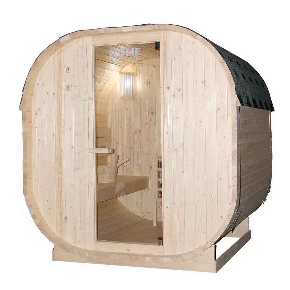 Home Deluxe - Buitensauna CUBE L - Afmetingen: ca. 194 cm x 185 cm x 180 cm, Houtsoort: Sparrenhout - incl. saunakachel en saunatoebehoren | Tuinsauna, buitensauna, saunavat voor 4 personen