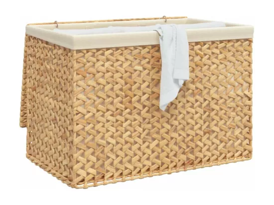 Panier à linge avec 3 sections 75x42,5x52 cm hyacinthe d eau