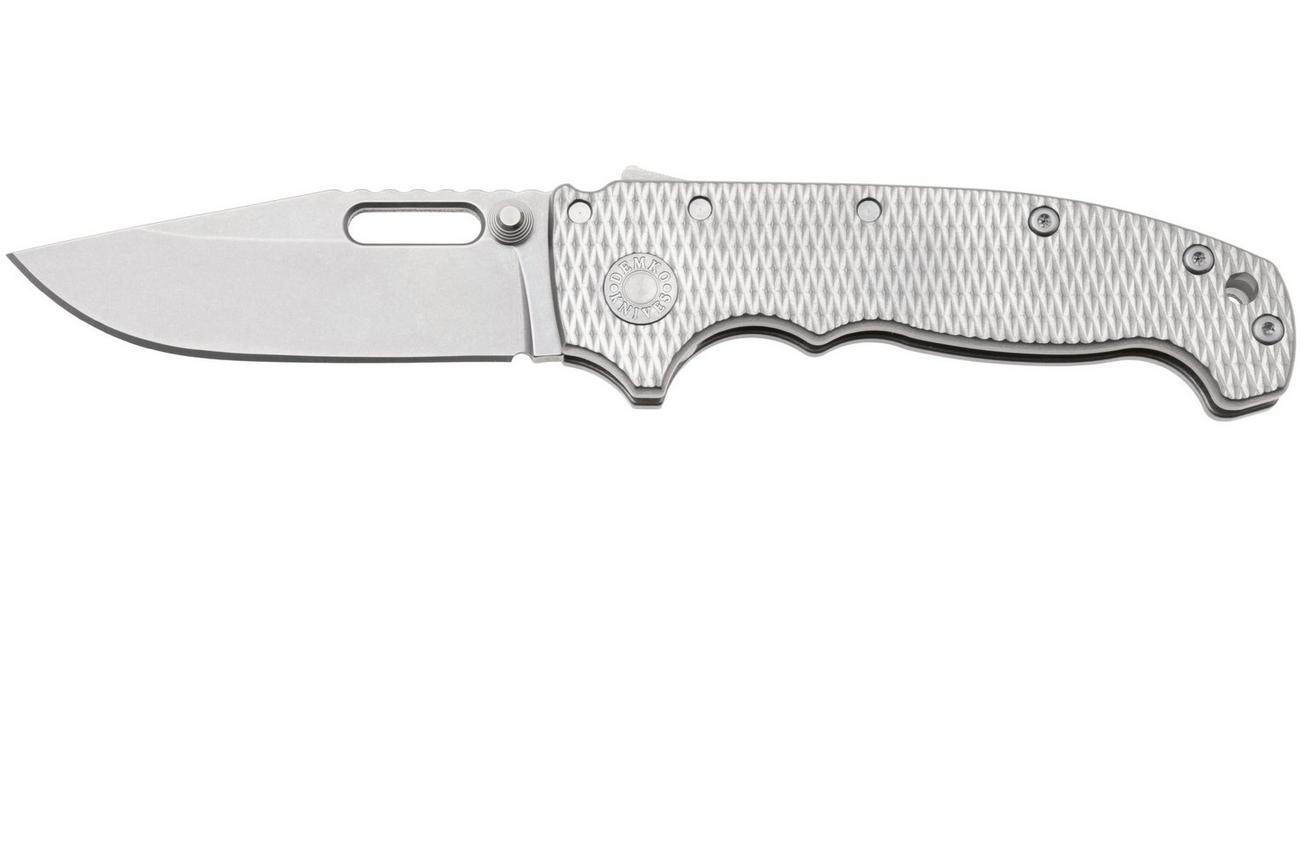 Demko MG AD20 Shark-Lock, Stonewashed MagnaCut Clip Point, MGAD20-MAG-MLD-TI, Titanium zakmes