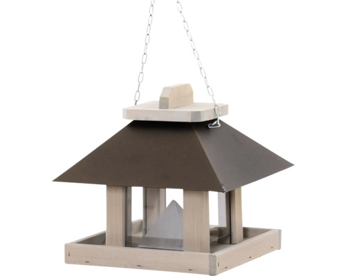 Siena Garden Luna Voederhuisje, 26x26x24 cm, FSC 100% Dennenhout, Voederstation voor Wilde Vogels