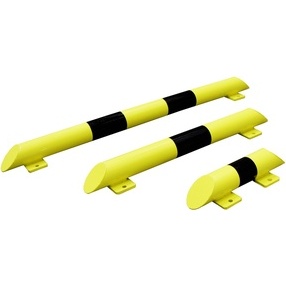 Lisse de protection tubulaire pour entrepôt - Acier 3mm - Jaune/Noir