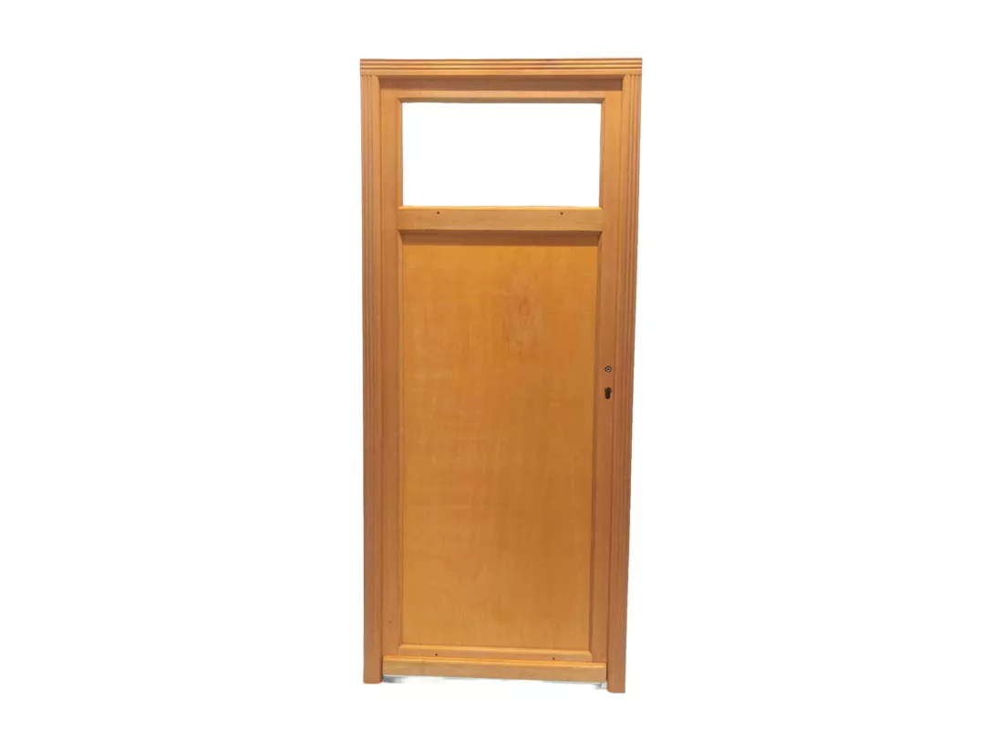Porte De Service Bois Pagos, H,200xl,90 P,gauche + Poigneeet Barillet (ref 01245f924) Cotes Tableau Gd Menuiseries