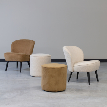 WOOOD fauteuil Sara bouclé crème