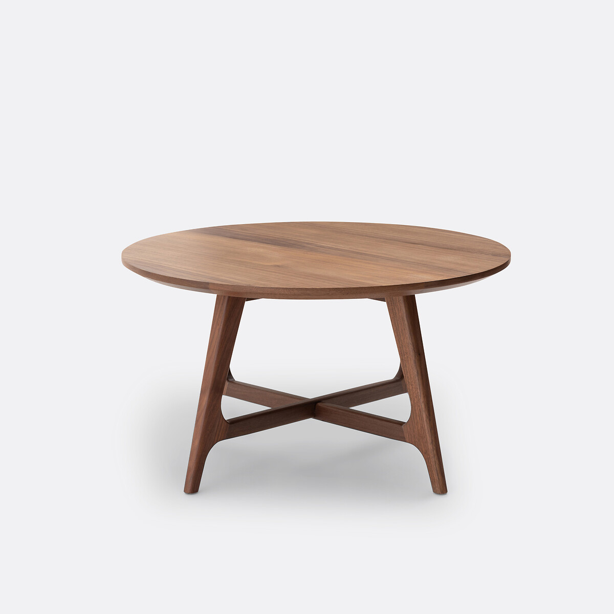 LA REDOUTE INTERIEURS<br>Mesa de centro pequena e redonda em nogueira, Larsen