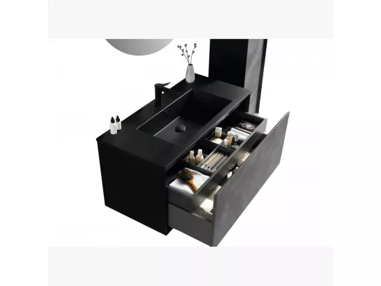 Ensemble de salle de bain 100 cm noir Aquasasso