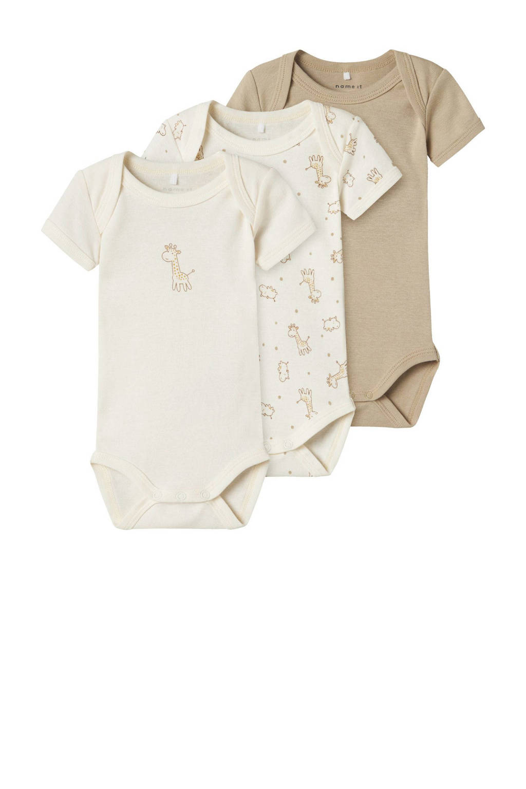 NAME IT romper NBNBODY - set van 3 beige/zand