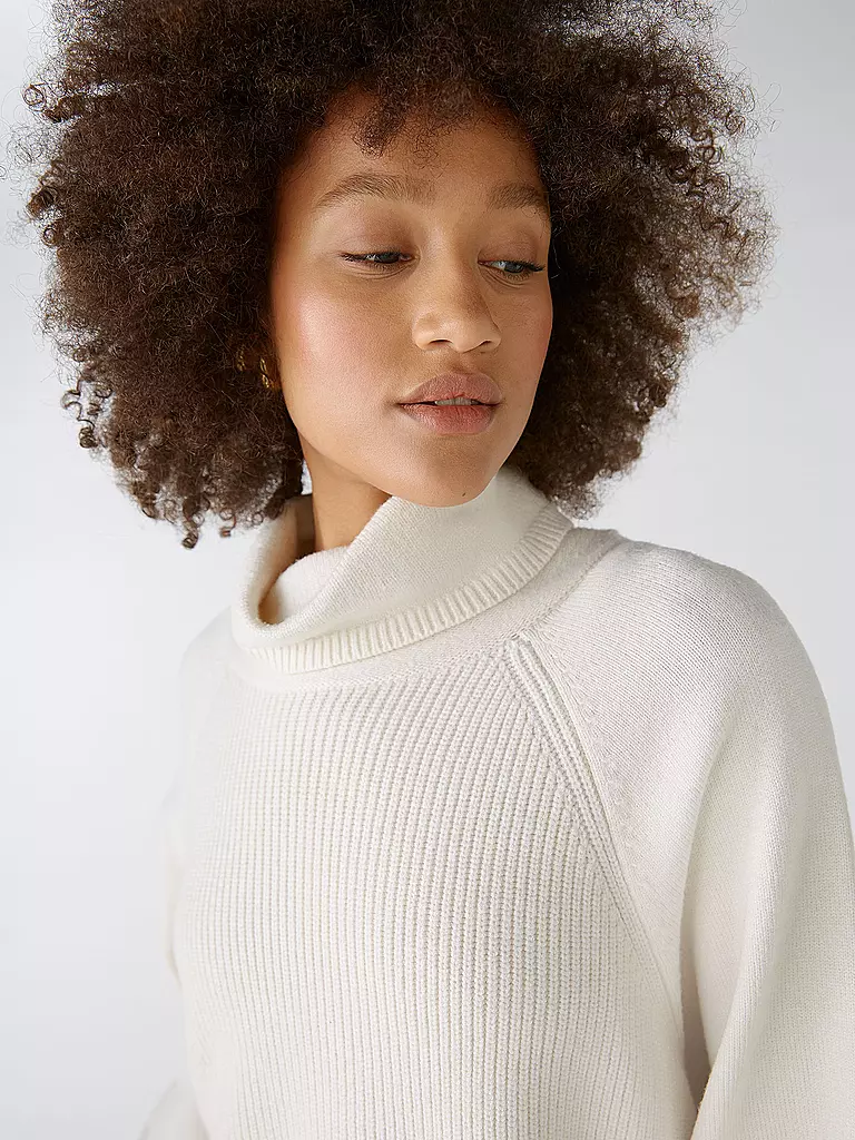 OUÍ Rollkragenpullover creme