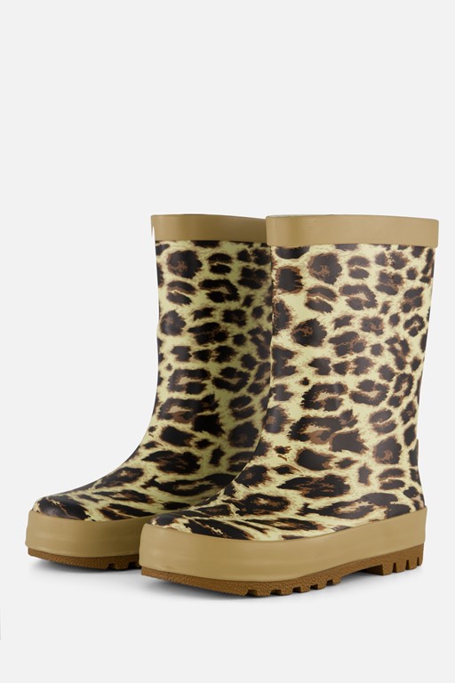 XQ Footwear Leopard Regenlaarzen beige