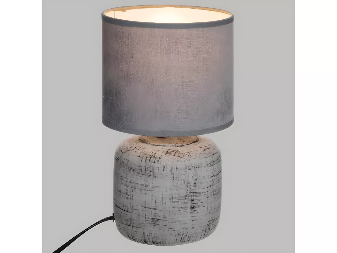Lampe en Céramique Grise H 26,5 cm