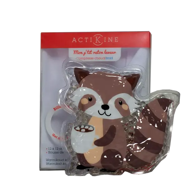 Marque verte Actikiné Compresse chaud/froid billes kids - Raton laveur