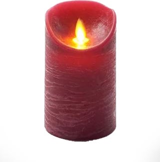 Anna's Collection LED stompkaars Rustiek rood D 7,5 H 12,5 cm