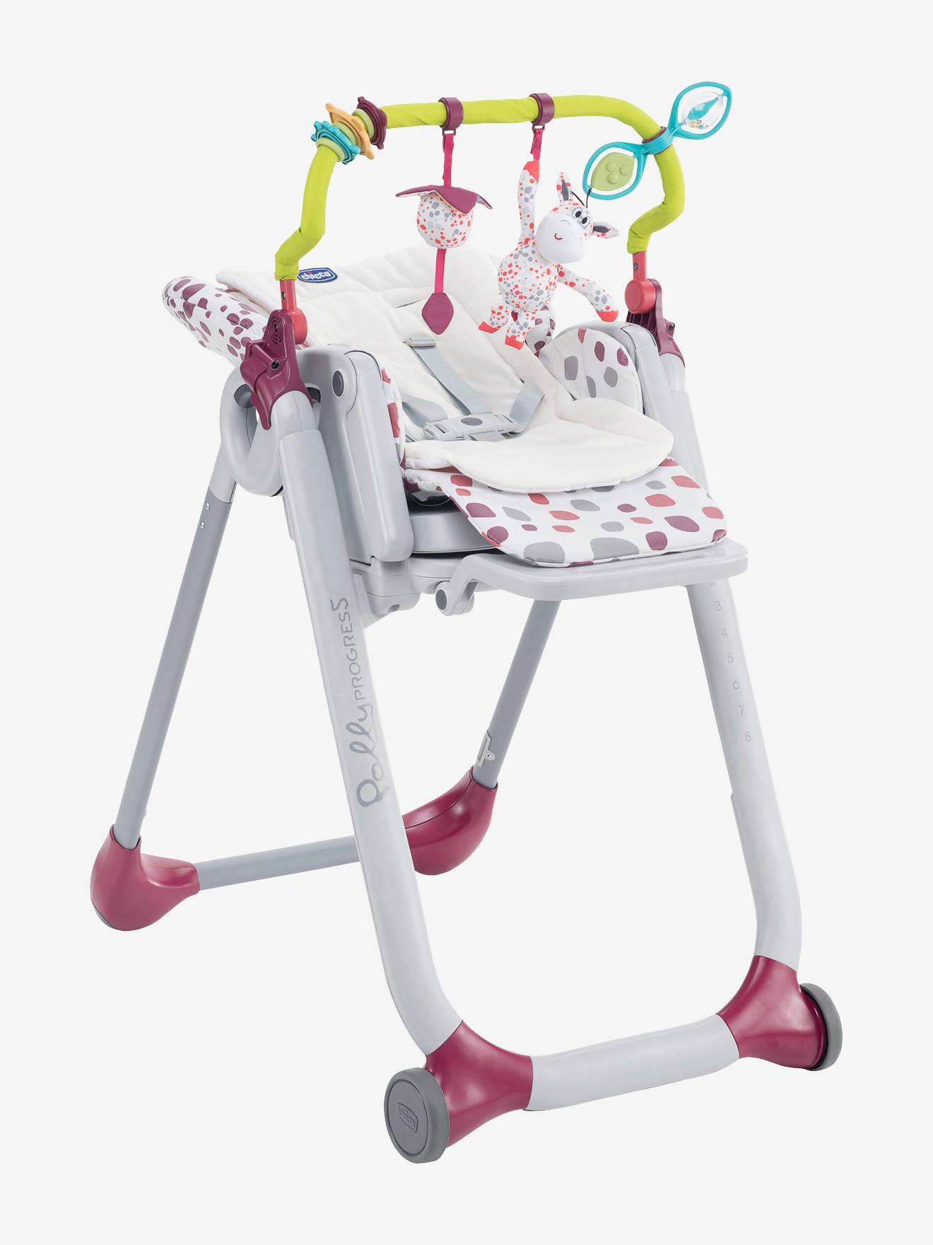 Kit de relaxamento para cadeira alta CHICCO Polly Progres5, verde claro liso com motivos.