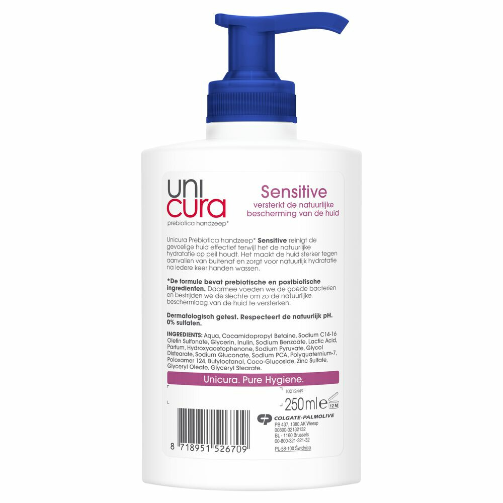 Unicura Vloeibare Handzeep Prebiotica Sensitve250 ml