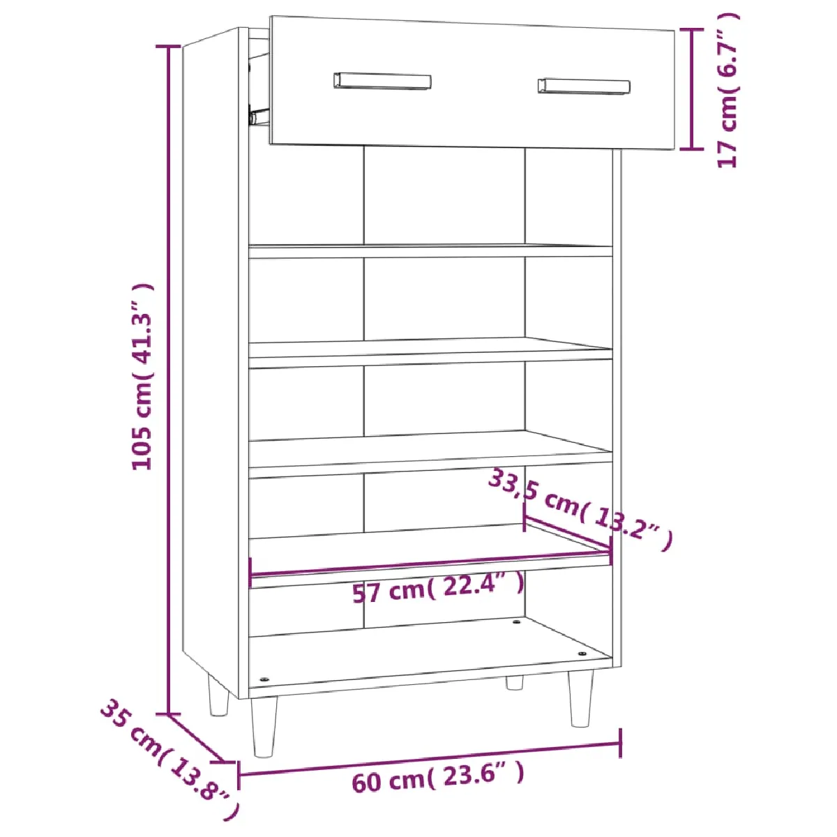 vidaXL Armoire à chaussures - Blanc