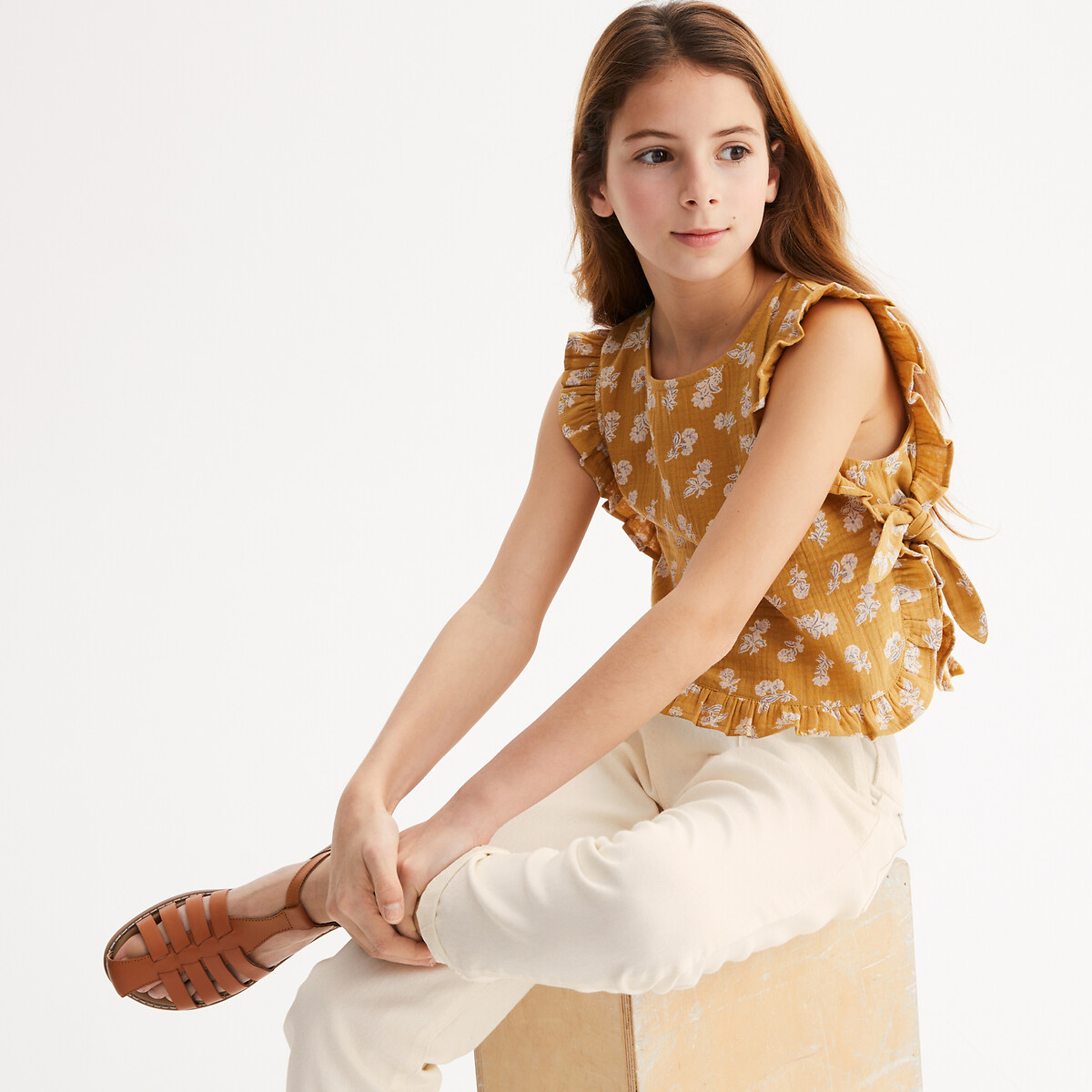 COLEÇÕES LA REDOUTE<br>Blusa estampada em tetra, sem mangas