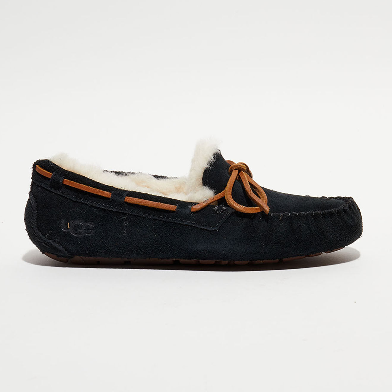 Ugg Mocassins fourrés Laine en Velours de Cuir Dakota noirs