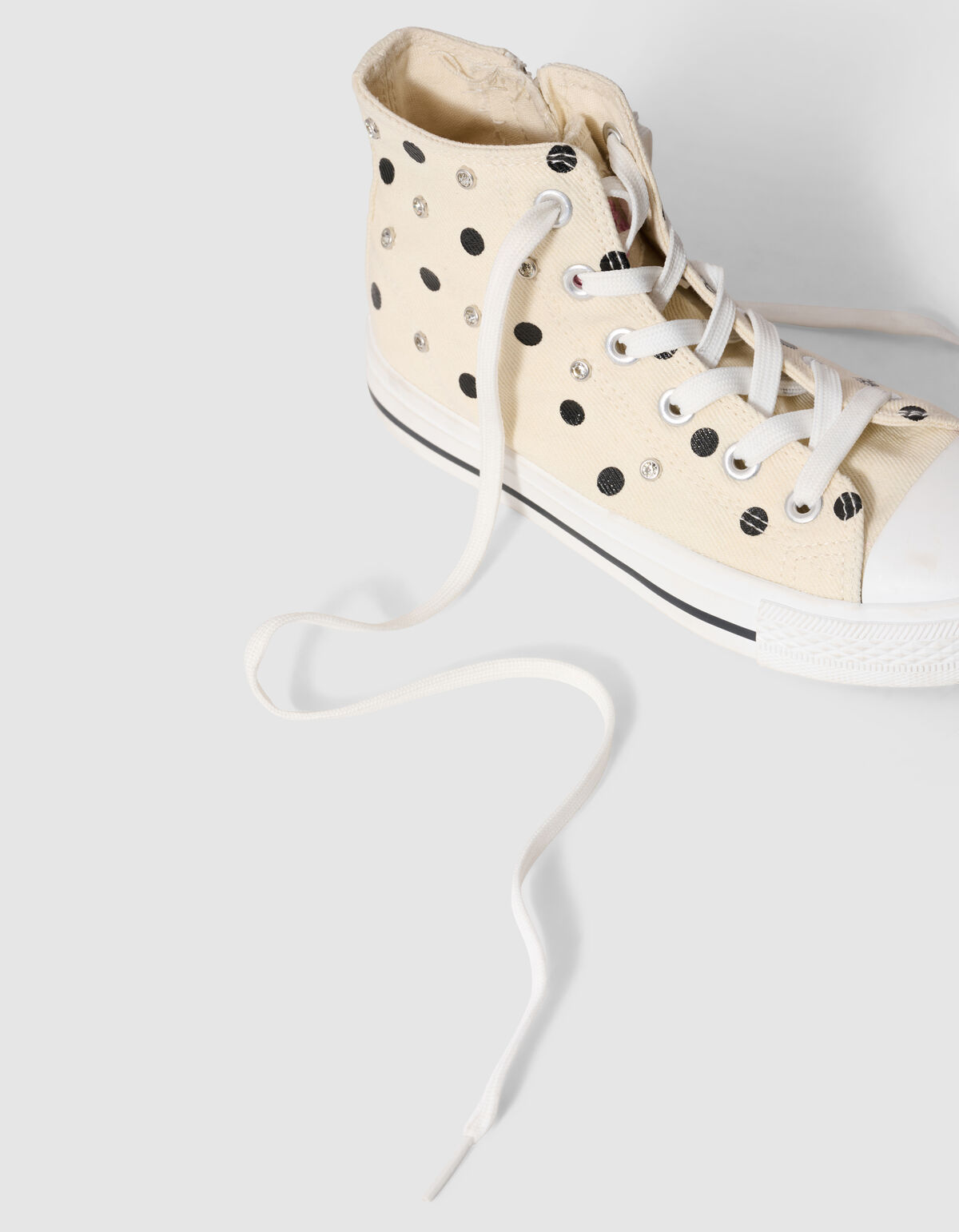 Polkadot Strass Sneakers Gebroken Wit