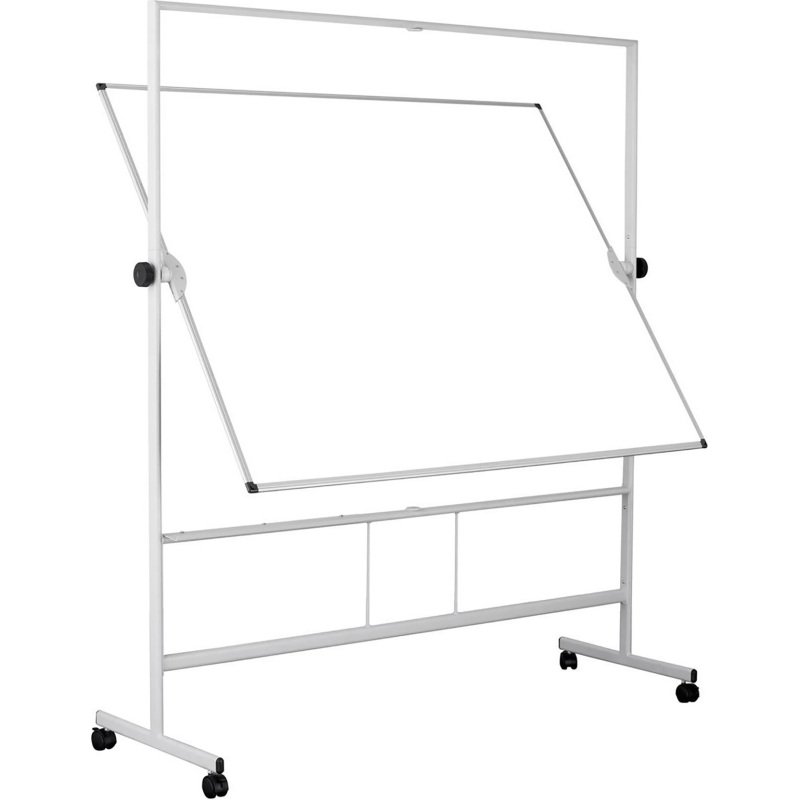 Tableau blanc pivotant Plus de Bi-Office, surface double face en acier céramique, structure en aluminium, 150 x 120 cm