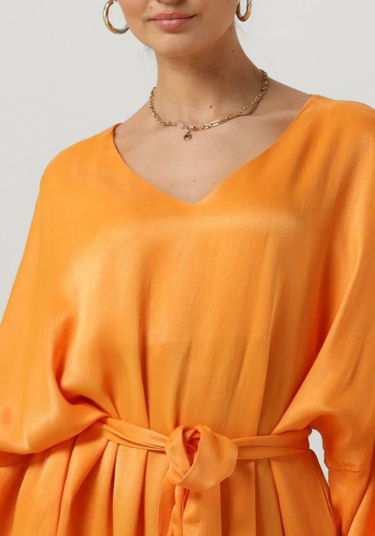 NOTRE-V oranje notre-v midi jurk nv-belle midi dress