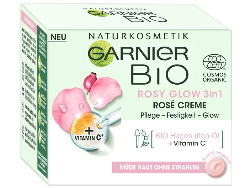 Garnier Gesichtscrème 3in1 Rosy Glow 50 ml Gesichtscrème mit nährendem Vitamin C für mehr Festigkeit und Elastizität