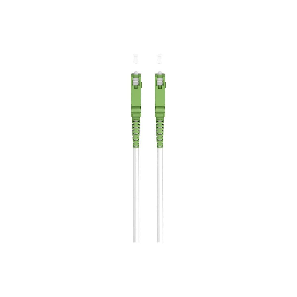 Fiberoptisk kabel (FTTH), Singlemode (OS2) Hvit, hvit (Simplex), 0,5 m