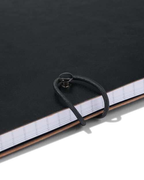 carnet ligné PU noir 18.5x25.5