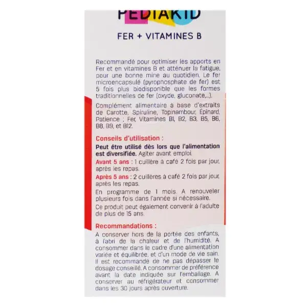 Pediakid Fer+Vitamines B 125ml
