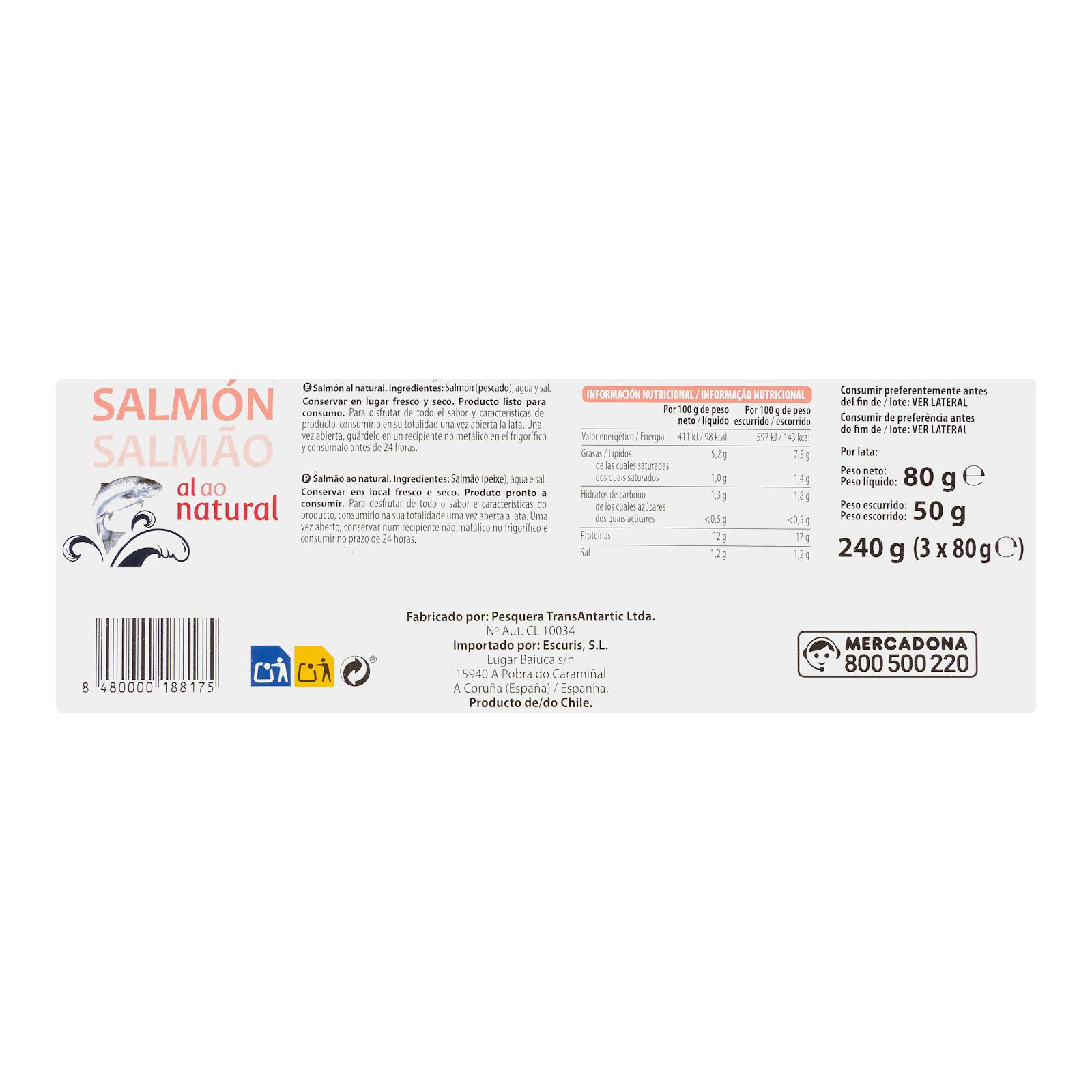 Saumon naturel Hacendado