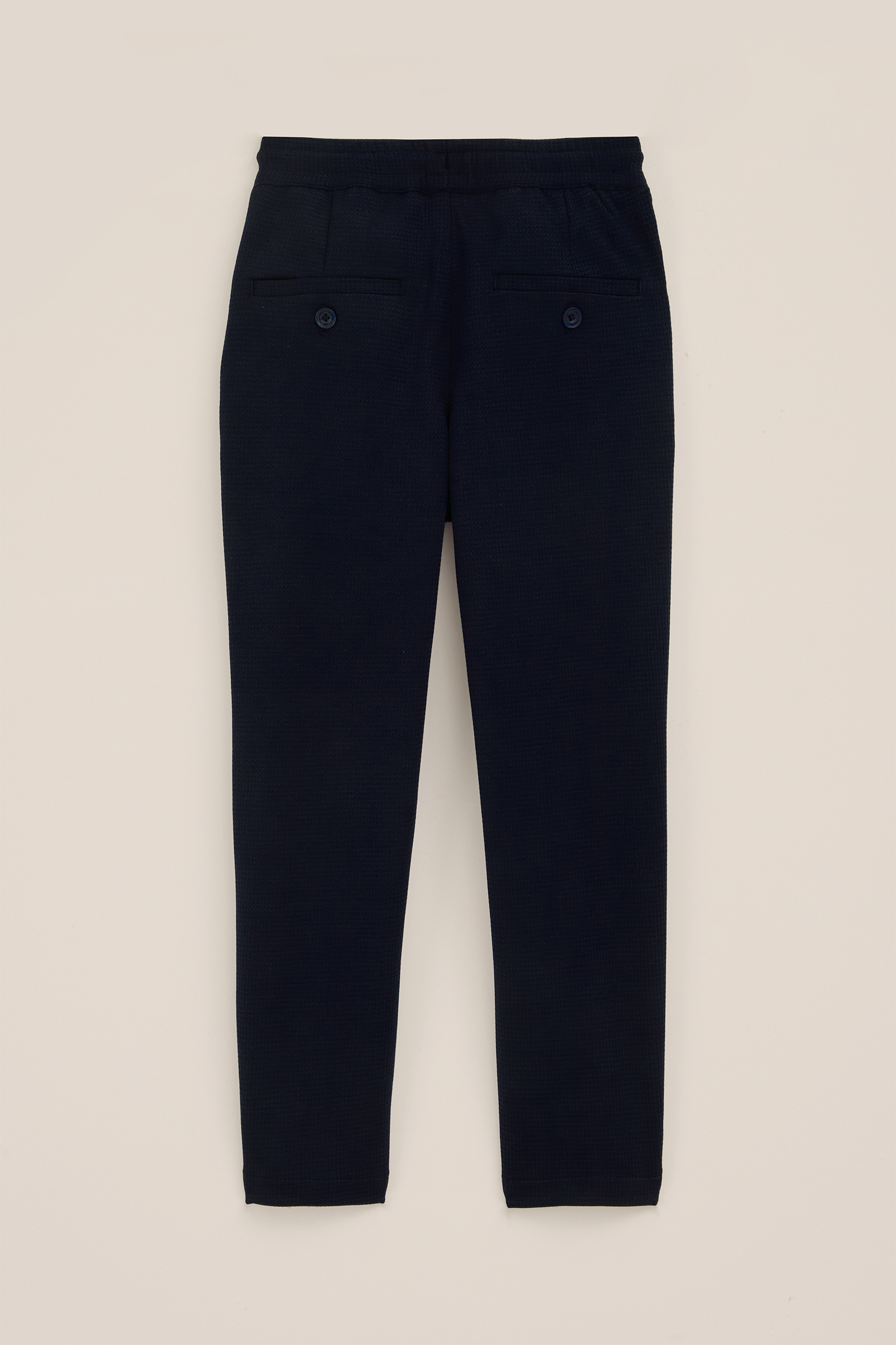 Jongens slim fit pantalon met structuur WE Fashion Donkerblauw