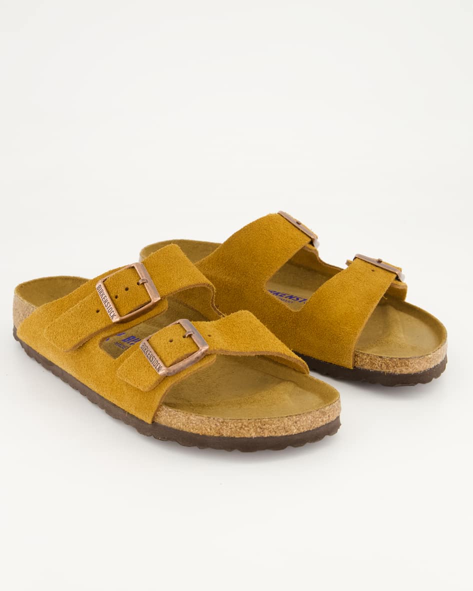 Birkenstock Arizona Weichbettung Pantoletten in Braun