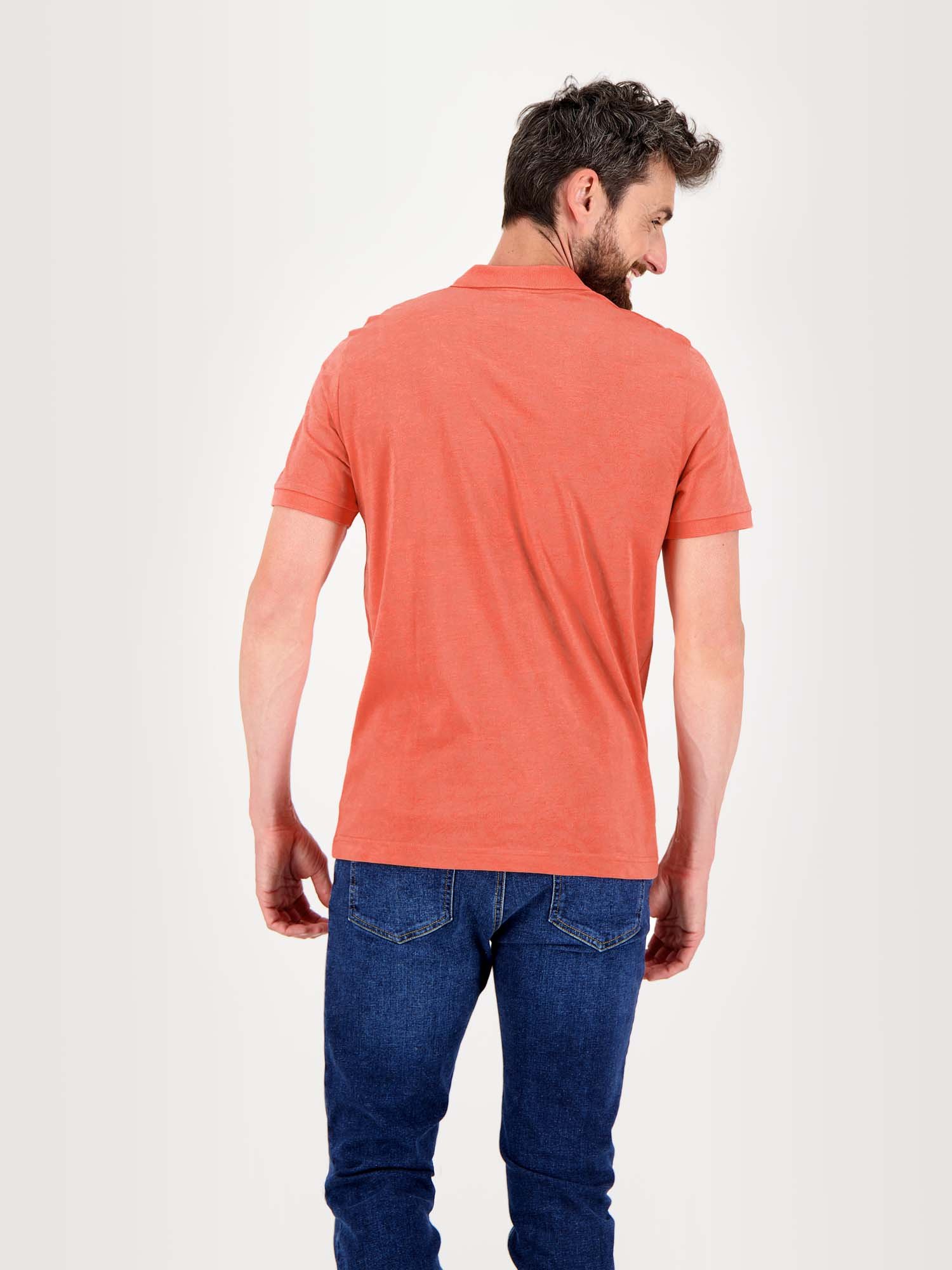 Polo Homme Print Manches Courtes Corail