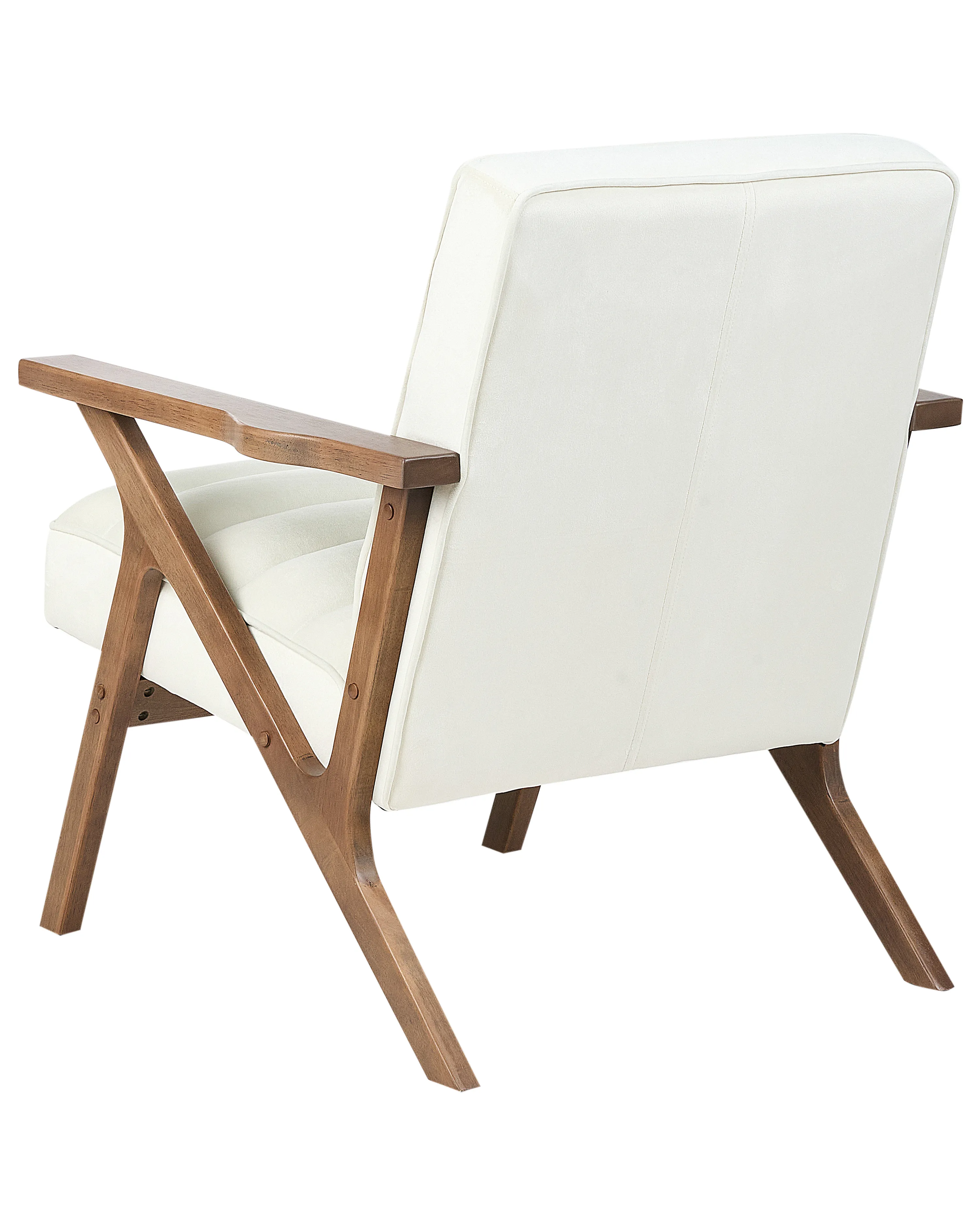 Fauteuil KISA Fluweel Gebroken wit