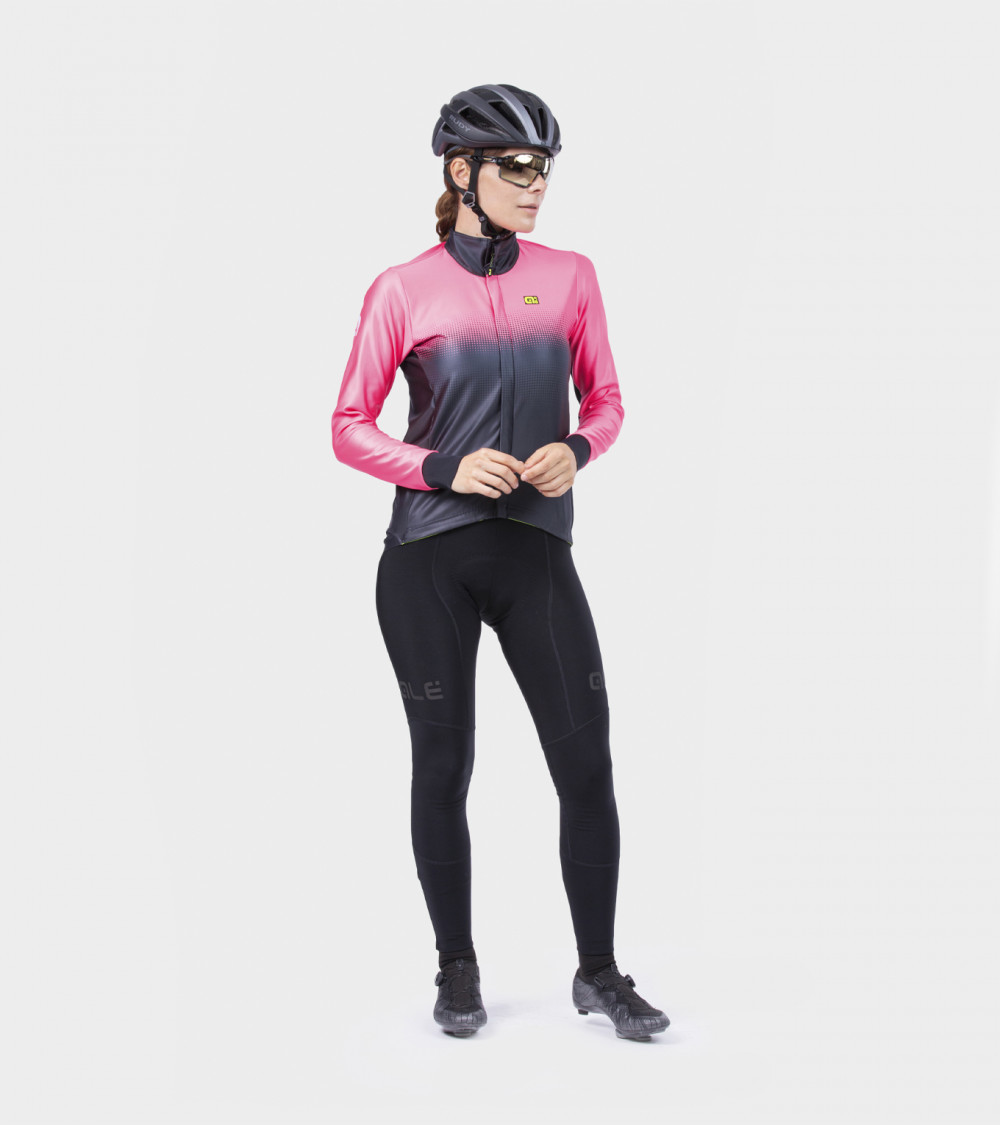 Ale PR-S Gradient Fietsjack Fluo Roze/Zwart Dames