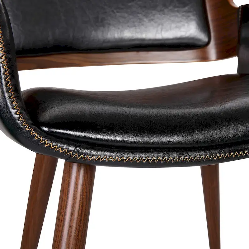 Carson Carrington Kjerringvag Faux Leather Mid-Century Dining Chair with Metal Legs
