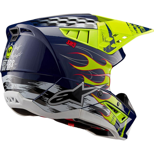 Alpinestars - Casque S-M5 Rash Navy / Jaune fluo / Brillant