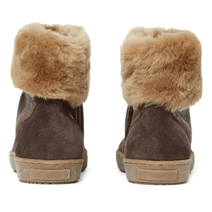 Pèpè Boots Bi-Matières Fourrées | Chocolat