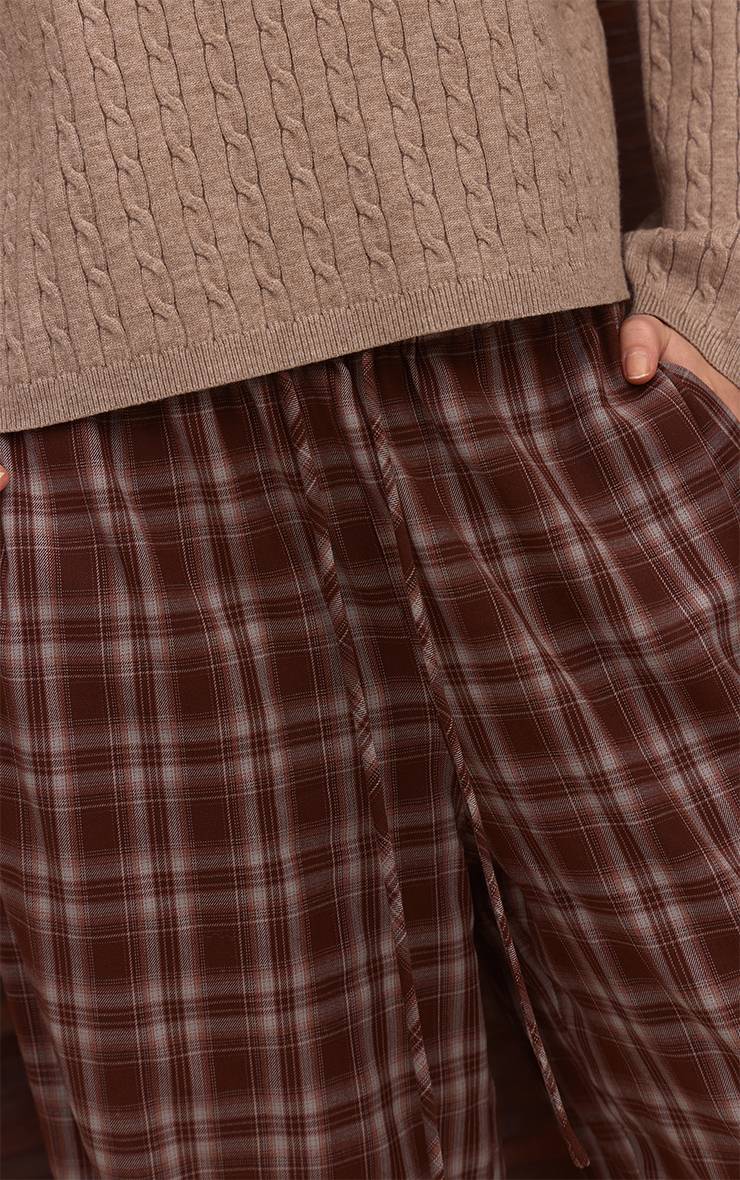 Marron Pantalon Ample Taille Basse En Tissu Tissé Avec Cordon De Serrage
