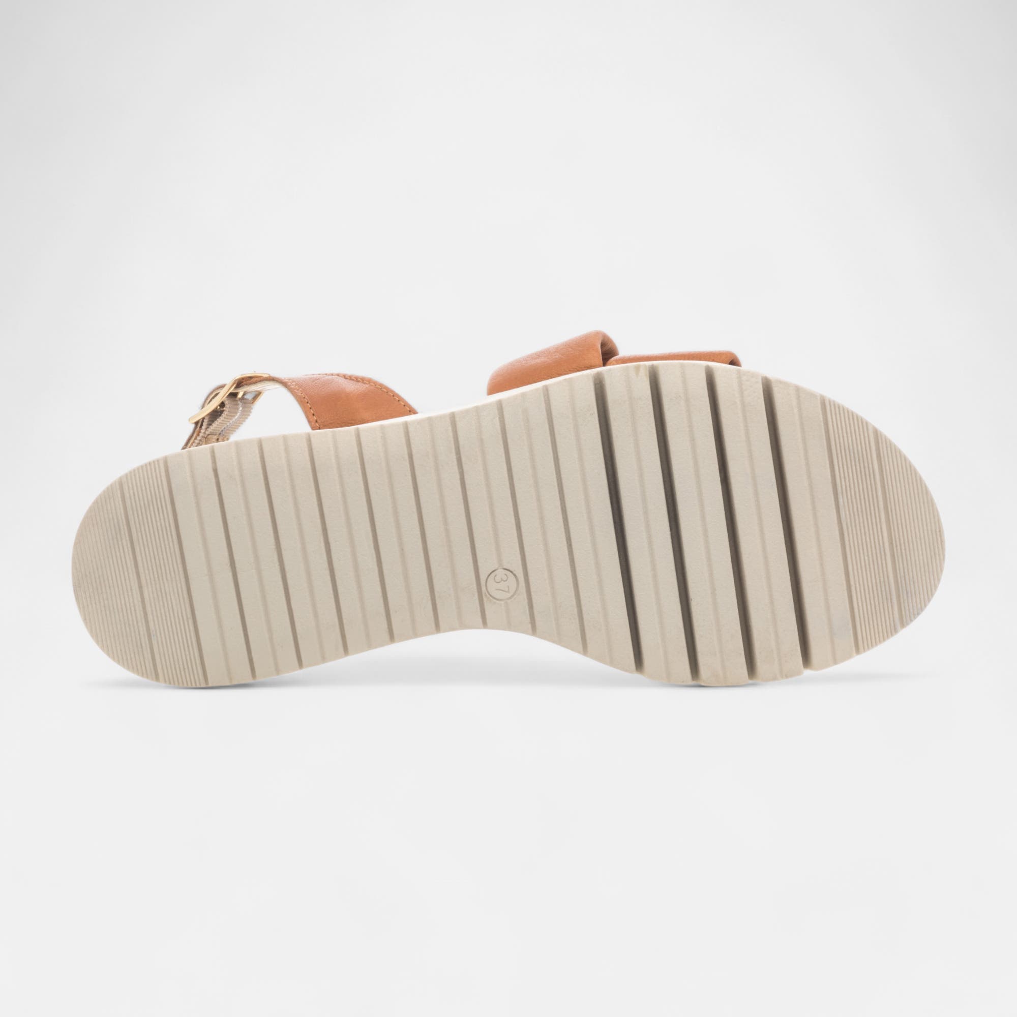 Sandales Femme en cuir cognac