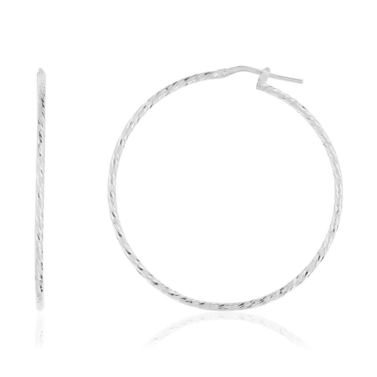 Créoles argent 925 ciselées 44 mm