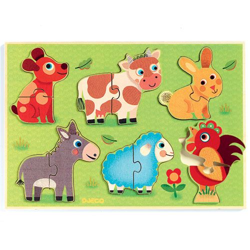 Djeco puzzel boerderijdieren (6x2st) DJ01259