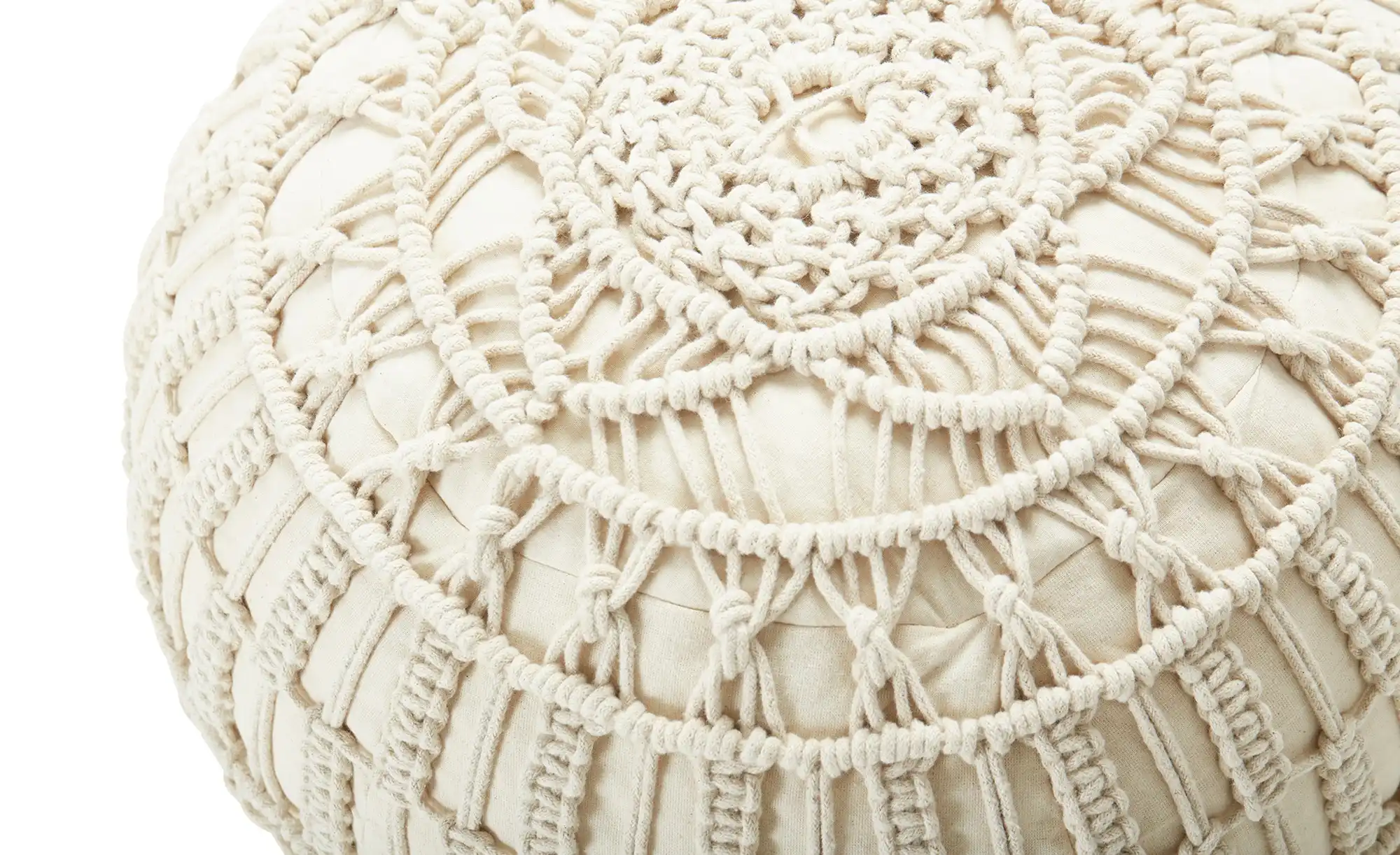 HOME STORY Pouf Macrameoptik