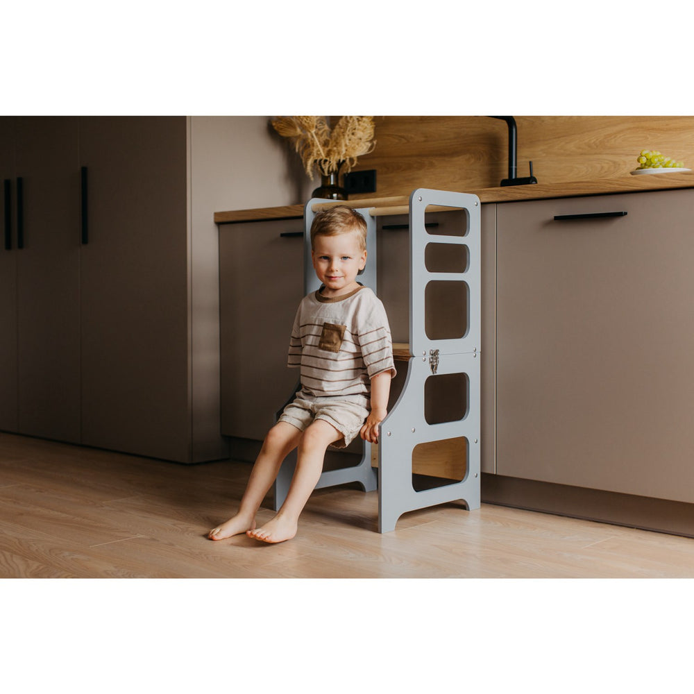 Køb Duck Woodworks Foldbart Læringstårn Grey