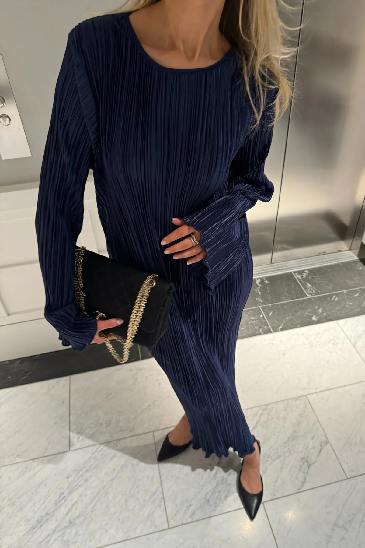 BYIC Kellyic Long Plissé Dress navy navy