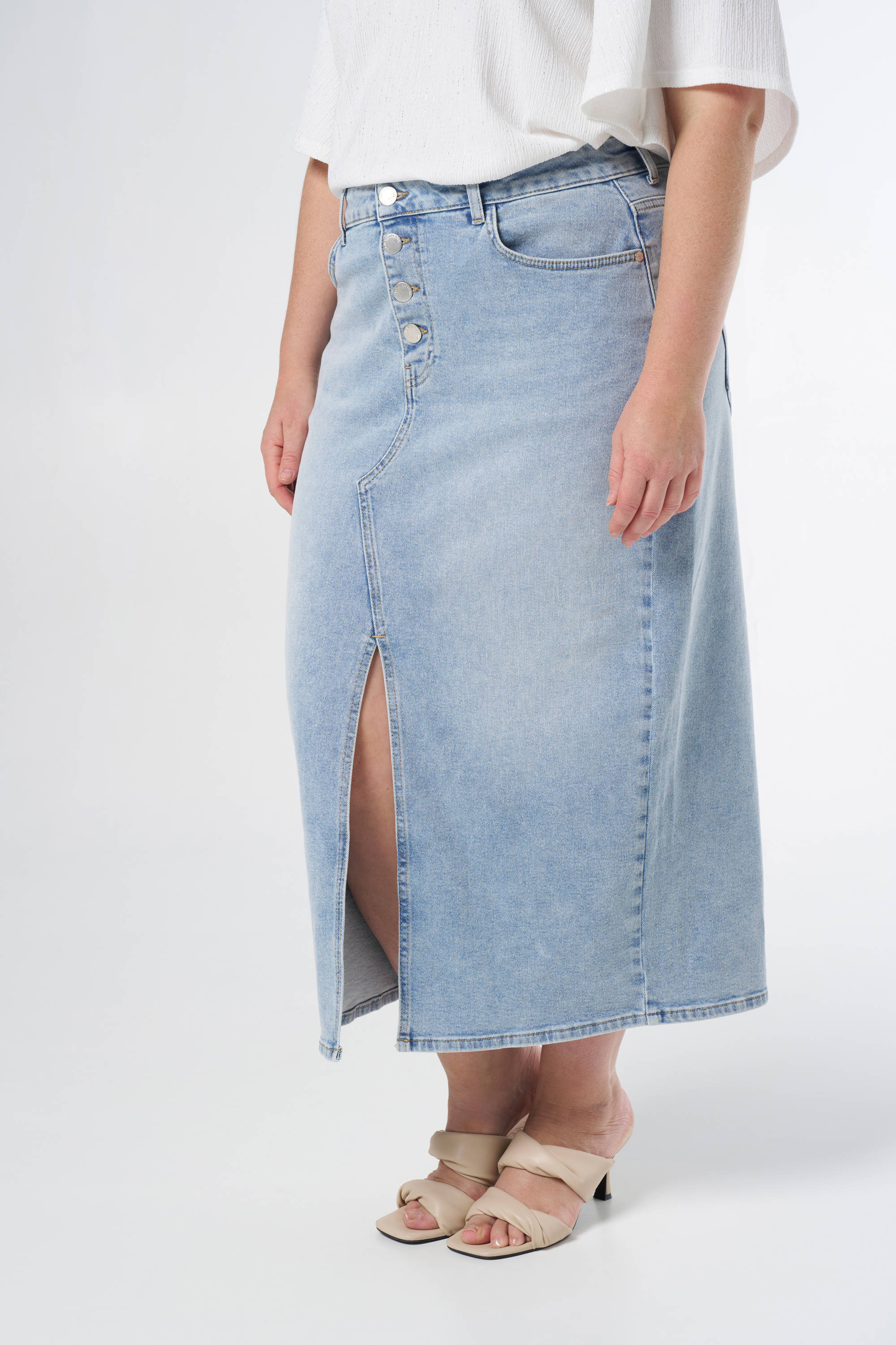 MS Mode spijkerrok light blue denim