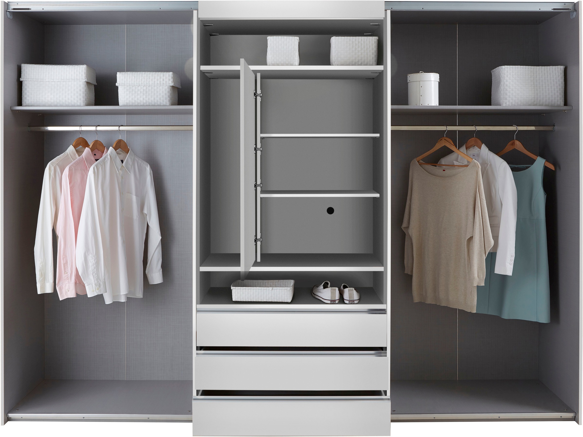 Wimex Schwebetürenschrank »Magic by fresh to go« tolles EXTRA: mit drehbarem TV-Element, Fronten aus Glas