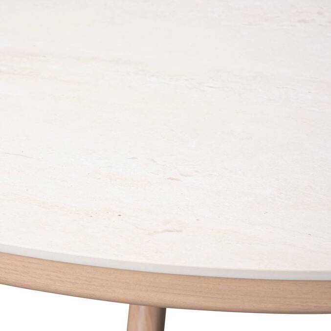 Table de jardin ronde NELORA Beige ficelle / Honey