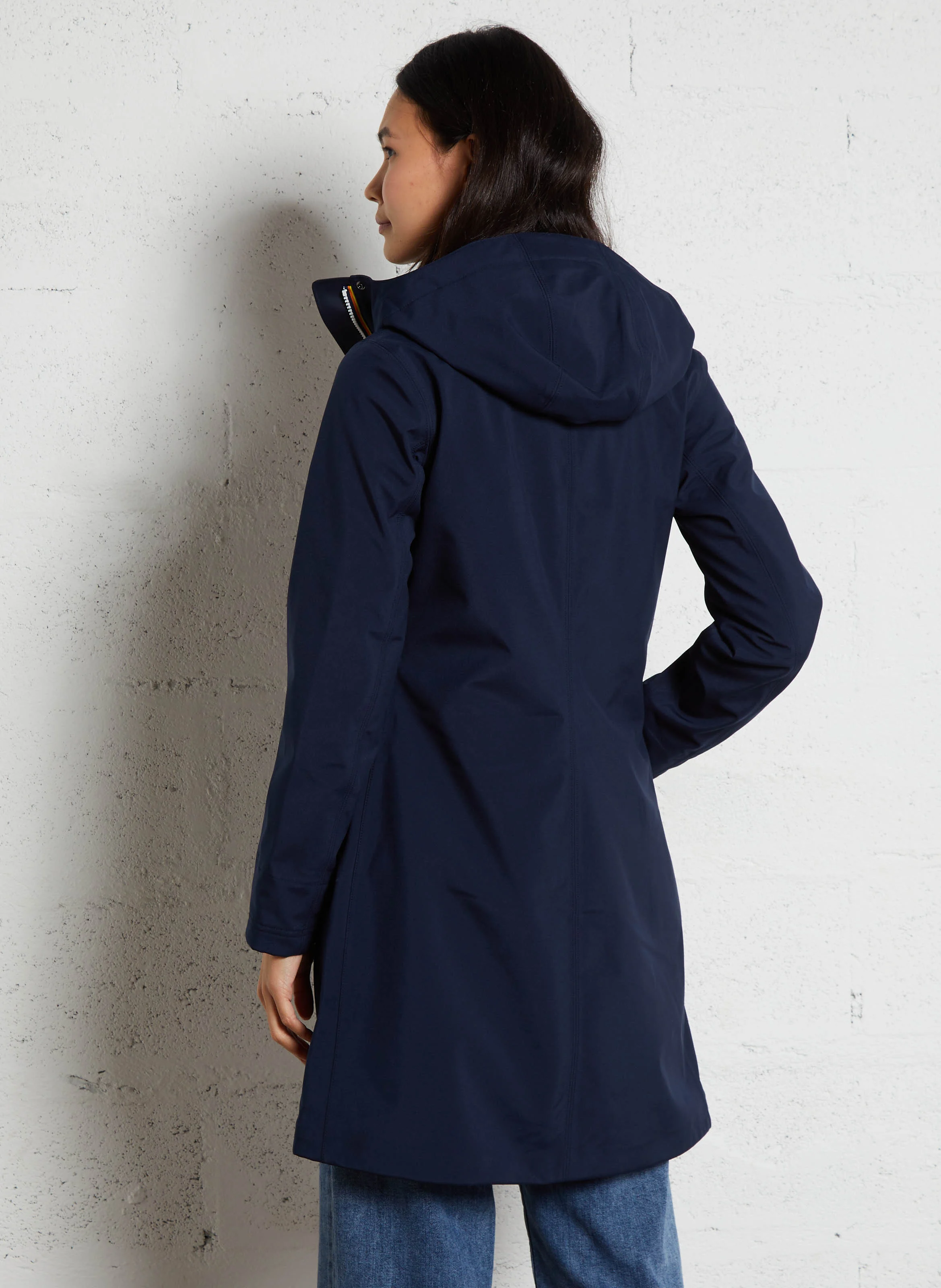 STEPHY BONDED - Imperméable col montant droit | Bleu